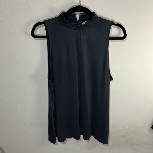 LOFT Tops - Dark Gray Mock Neck Sleeveless